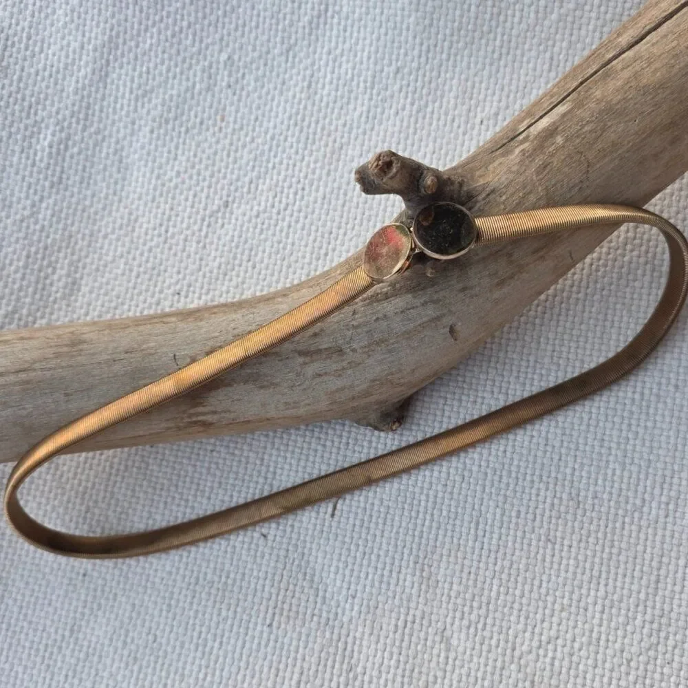 Vintage stretchy metal waist belt single clasp